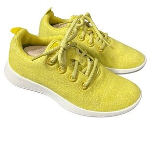 Allbirds New Wool Runner Sneakers Women’s Size 6‎ Yellow Merino Lace-Up Casual